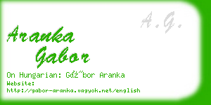 aranka gabor business card